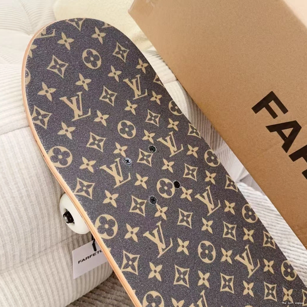 CUSTOM BROWN SKATEBOARD LV MONOGRAM 0813
